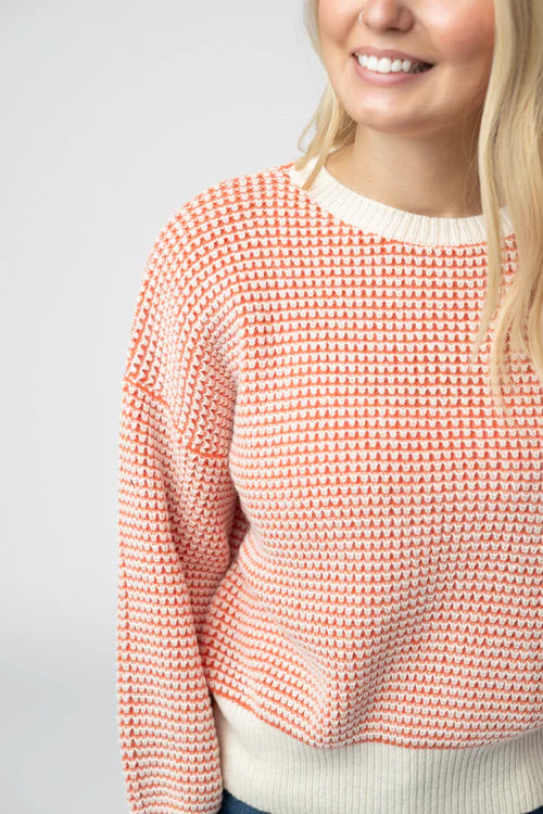 PREORDER  Michelle Mae | Charlotte Sweater | Orange & Ivory