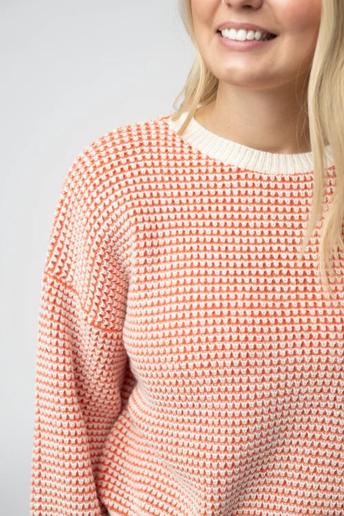 PREORDER  Michelle Mae | Charlotte Sweater | Orange & Ivory