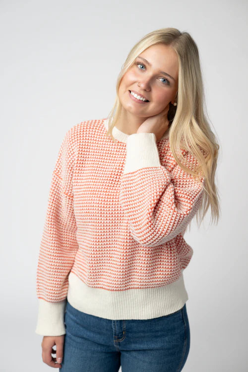PREORDER  Michelle Mae | Charlotte Sweater | Orange & Ivory