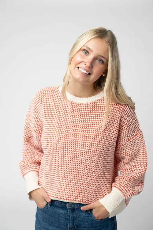 PREORDER  Michelle Mae | Charlotte Sweater | Orange & Ivory