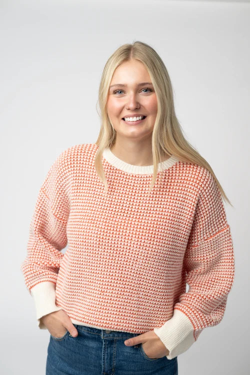 PREORDER  Michelle Mae | Charlotte Sweater | Orange & Ivory