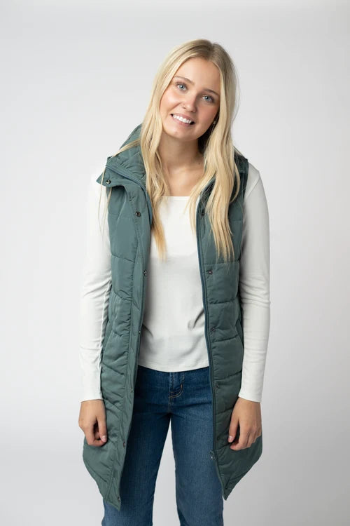 PREORDER  Michelle Mae | Harlow Long Vest | Teal