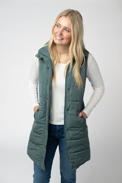 PREORDER  Michelle Mae | Harlow Long Vest | Teal