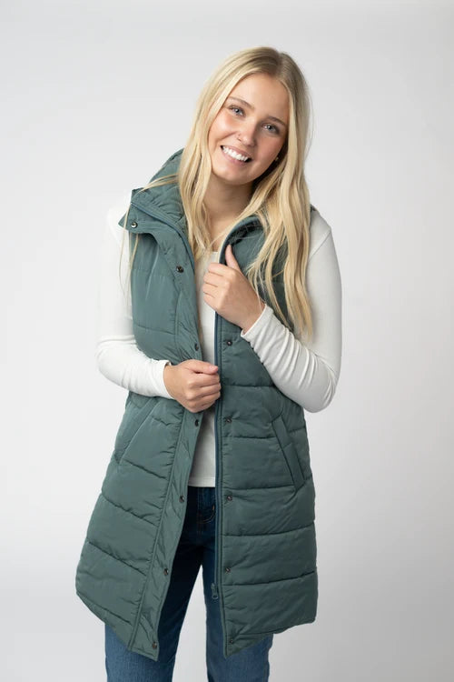 PREORDER  Michelle Mae | Harlow Long Vest | Teal