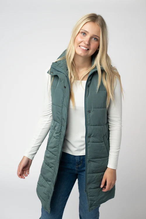 PREORDER  Michelle Mae | Harlow Long Vest | Teal