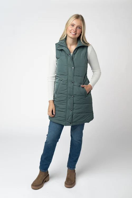 PREORDER  Michelle Mae | Harlow Long Vest | Teal