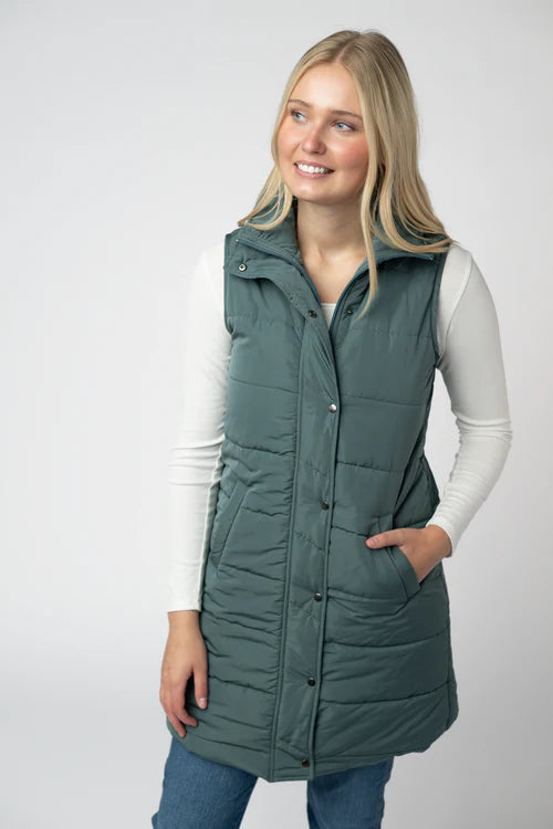 PREORDER  Michelle Mae | Harlow Long Vest | Teal