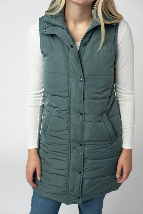 PREORDER  Michelle Mae | Harlow Long Vest | Teal