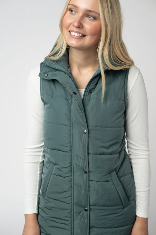 PREORDER  Michelle Mae | Harlow Long Vest | Teal