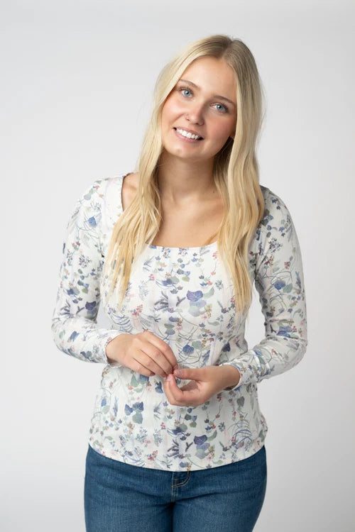 PREORDER  Michelle Mae | Alyssa Long Sleeve Top | Olive Meadow