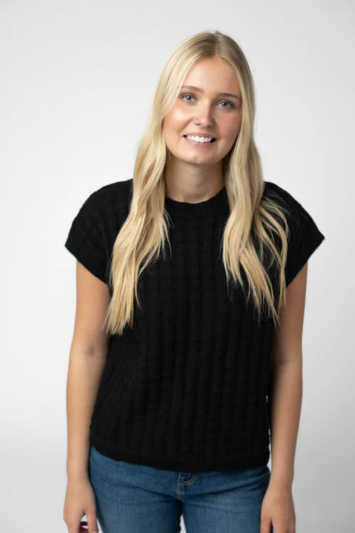 PREORDER  Michelle Mae | Kelly Knitted Top | Black - ETA AUG 10