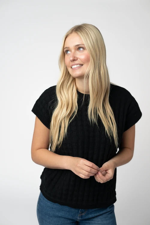 PREORDER  Michelle Mae | Kelly Knitted Top | Black - ETA AUG 10