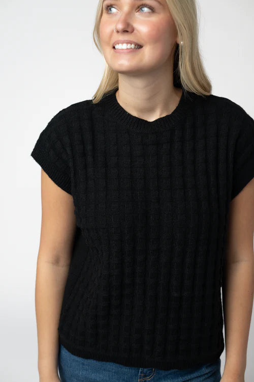 PREORDER  Michelle Mae | Kelly Knitted Top | Black - ETA AUG 10