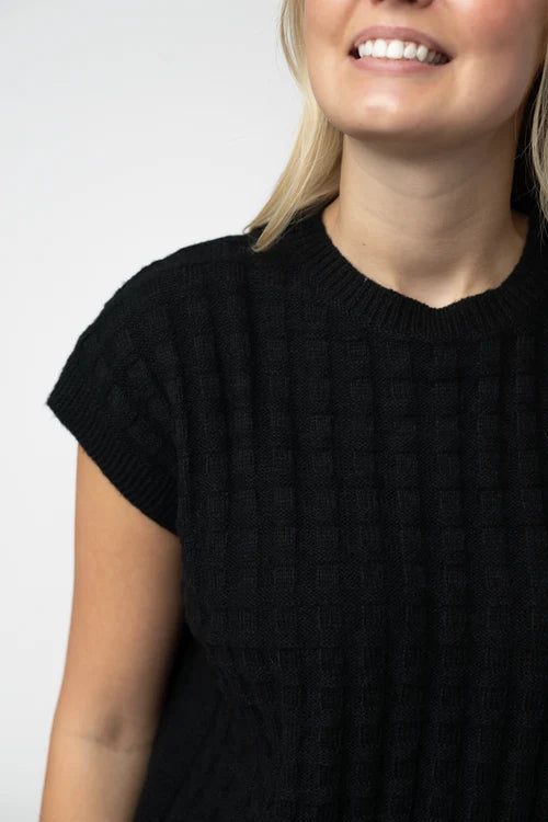 PREORDER  Michelle Mae | Kelly Knitted Top | Black - ETA AUG 10