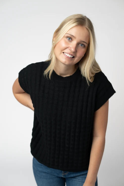 PREORDER  Michelle Mae | Kelly Knitted Top | Black - ETA AUG 10