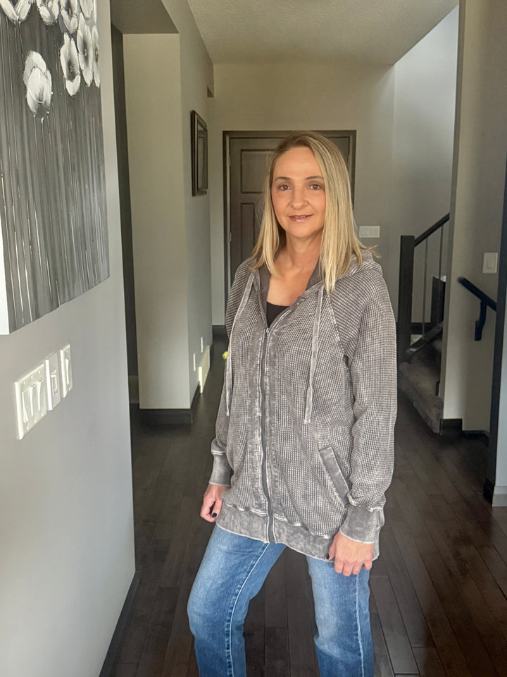 Oversized Waffle Full Zip | Urban Chic