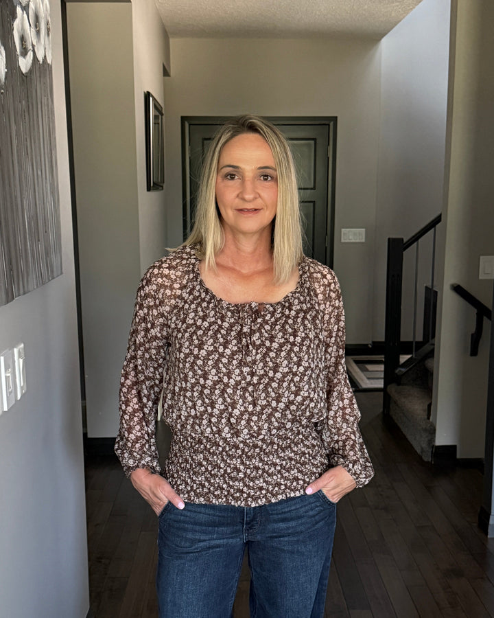 Gemma Smocked Waist Ditsy Top