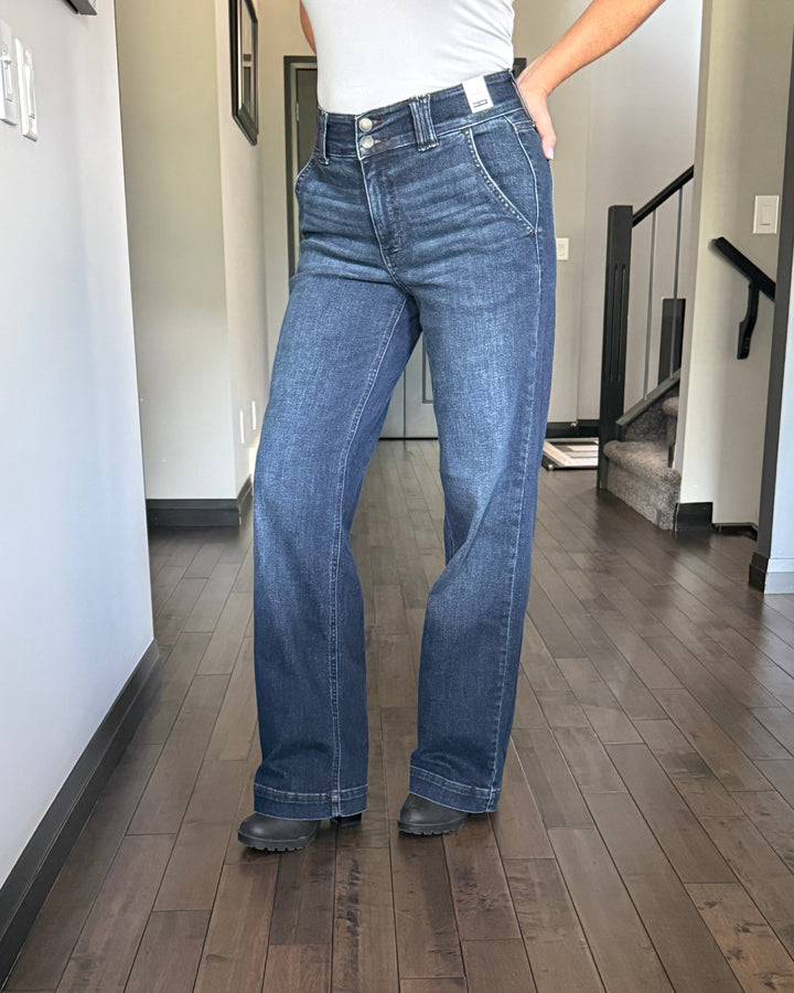Judy Blue | Riley Wide Leg Denim | Dark Wash