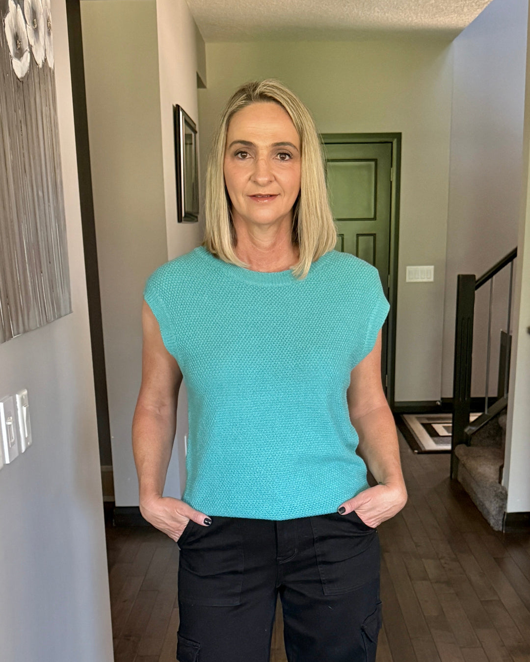 Mini Waffle Sweater Top | Jade