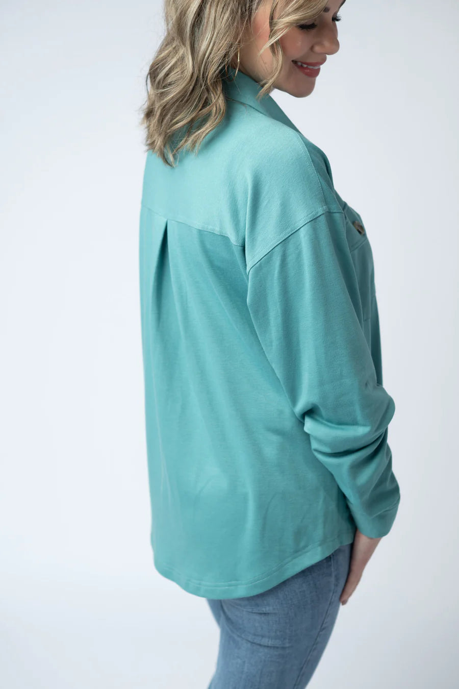 Michelle Mae | Brenna Button Down Top | Teal