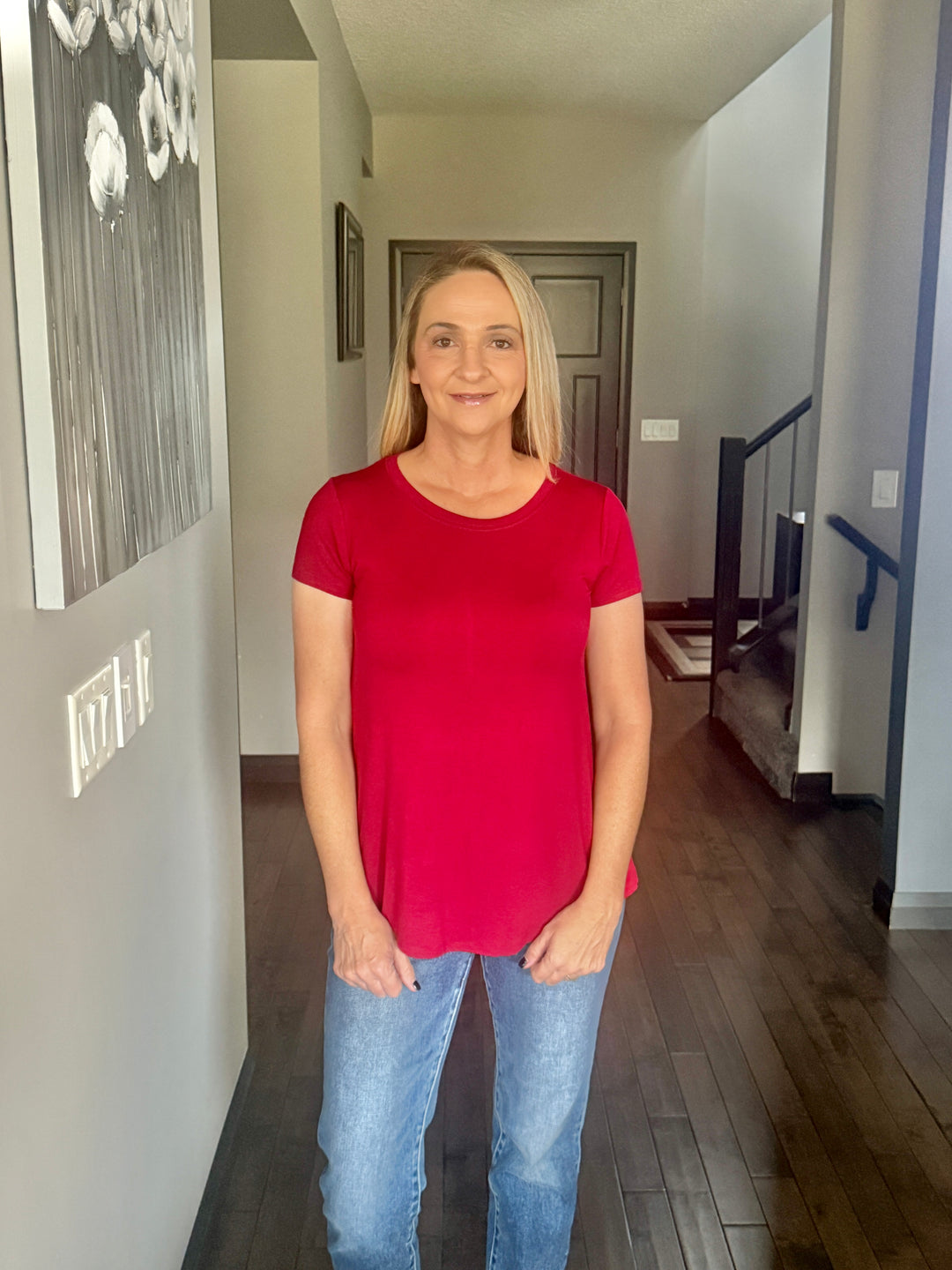 Elly Flowy Casual Tee | Cabernet