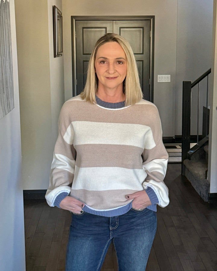 So Cozy Colour Block Sweater | Neutral