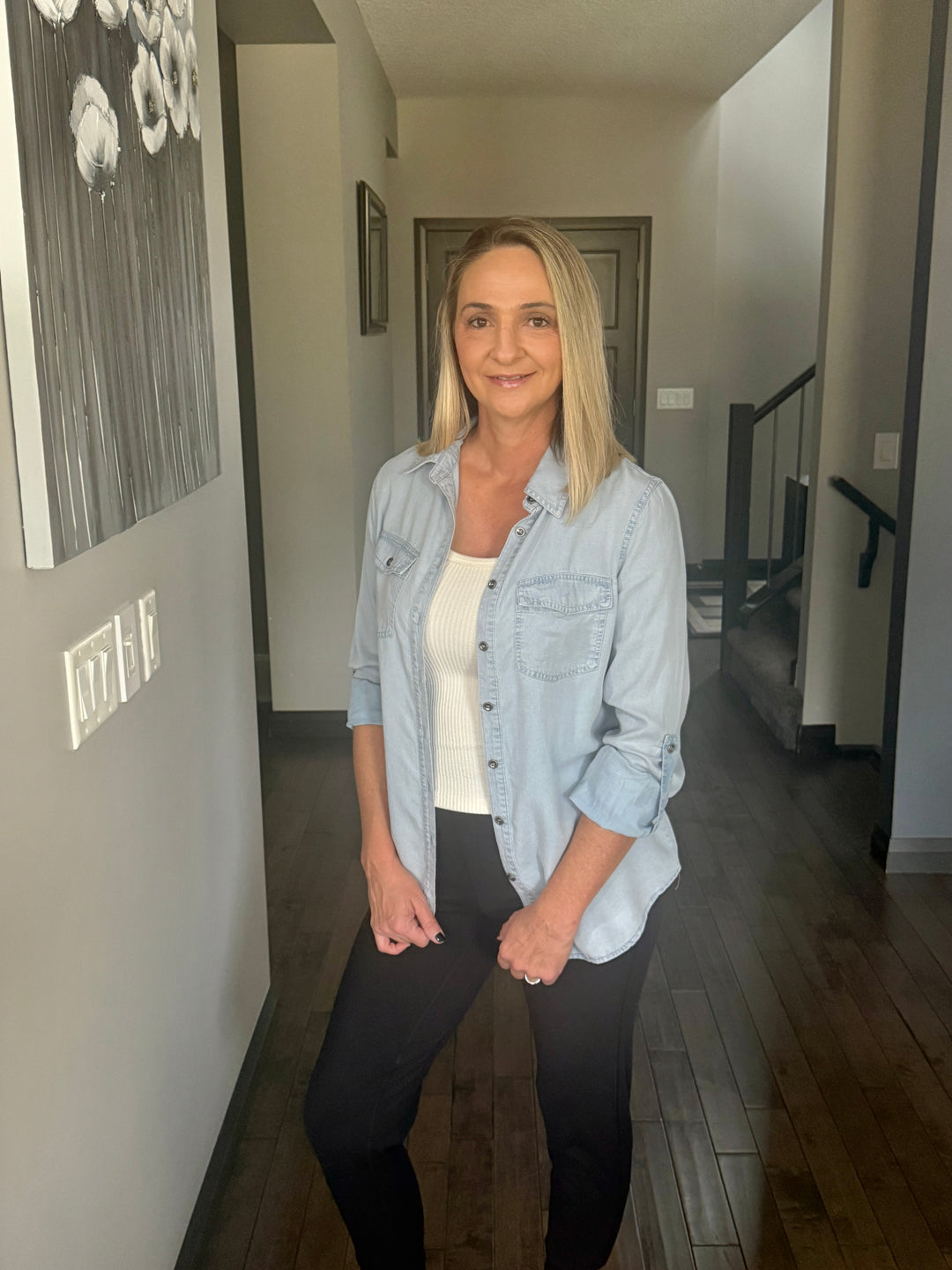 Chambray Button Down | Light Wash