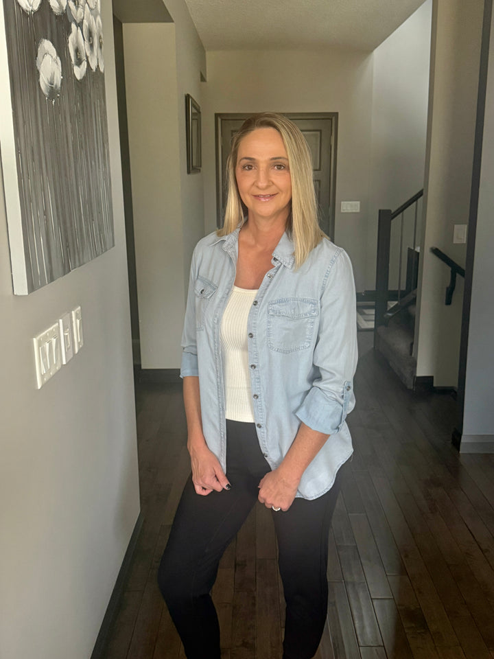 Chambray Button Down | Light Wash