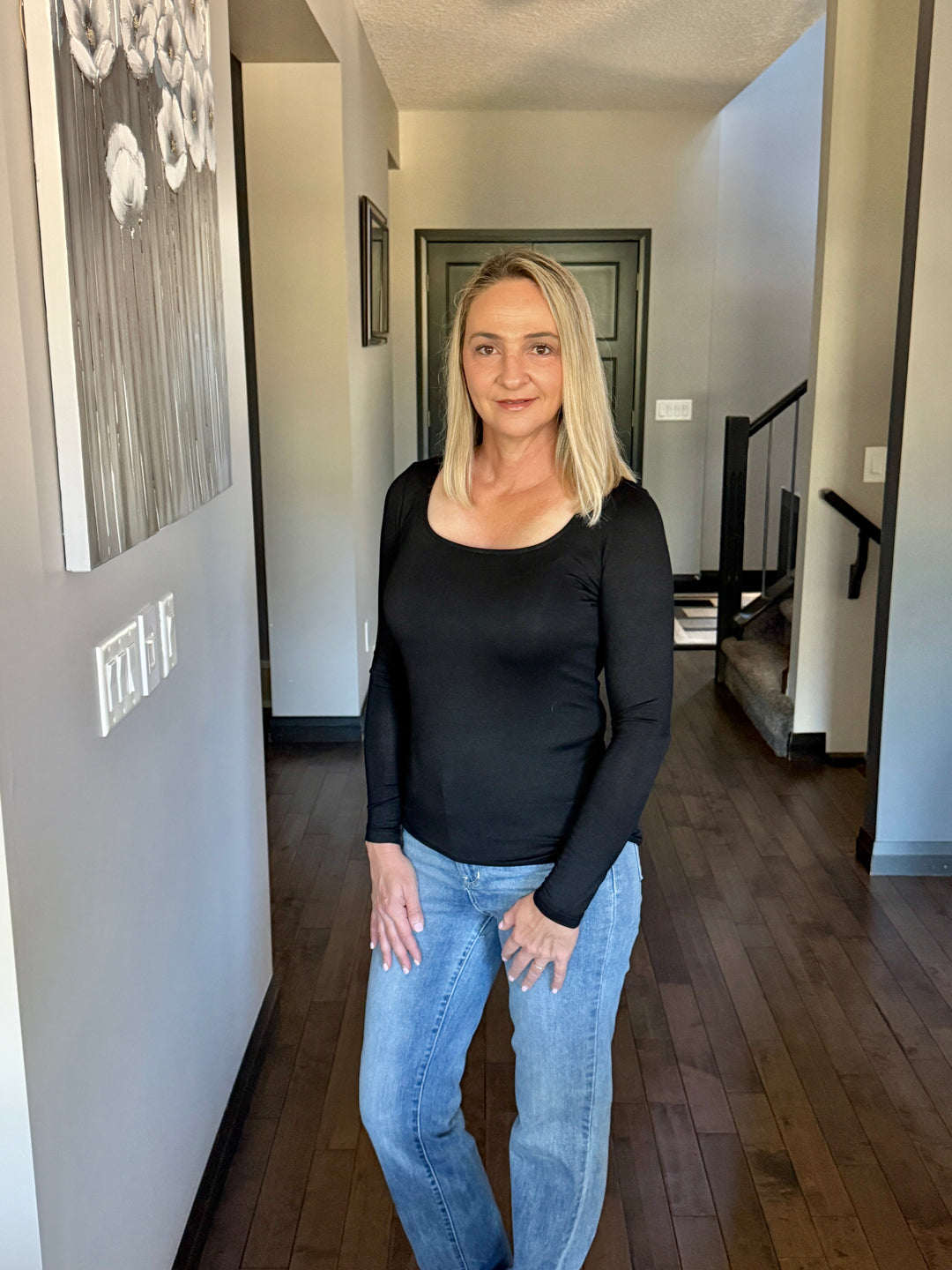 Michelle Mae | Alyssa Long Sleeve Top | Black