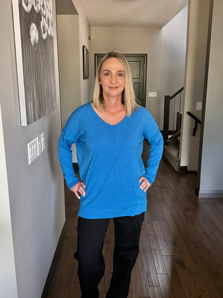 Dreamers Oversized Cozy Sweater | Heather Marlin Blue