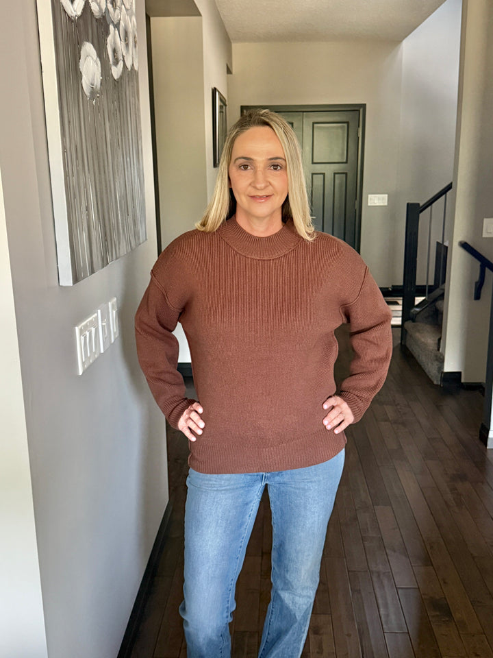 Danny Drop Shoulder Sweater | Brown