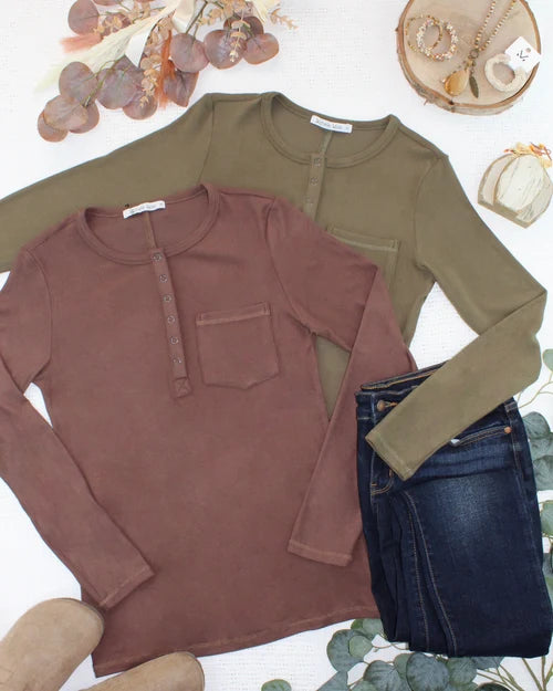 PREORDER  Michelle Mae | Georgia Long Sleeve Tee | Brown