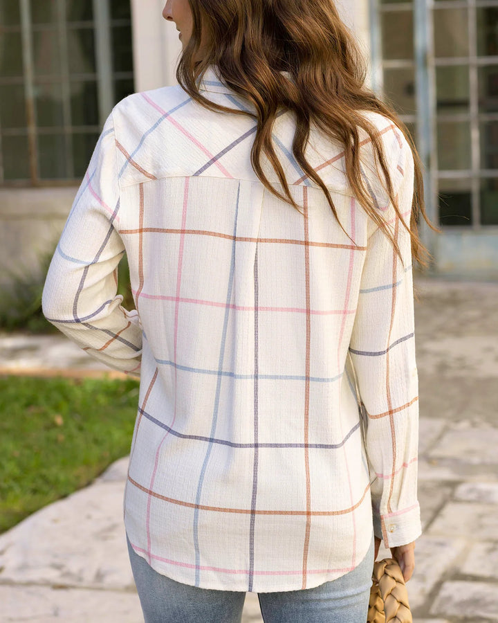 Grace and Lace | Favourite Button Up Top | Multi Windowpane