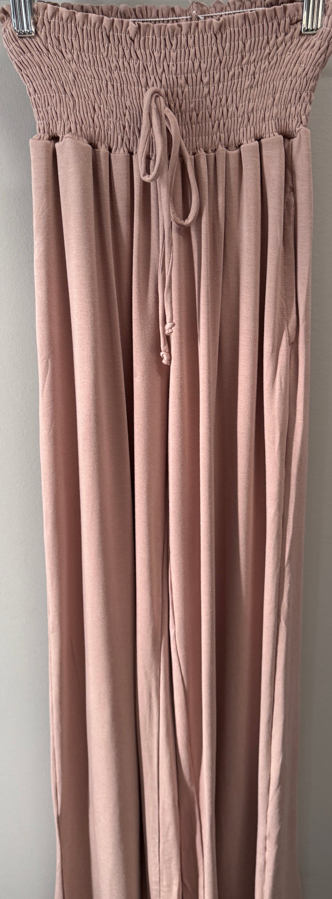 Grace and Lace | Smocked Waist Wide Leg Pants | Light Mocha
