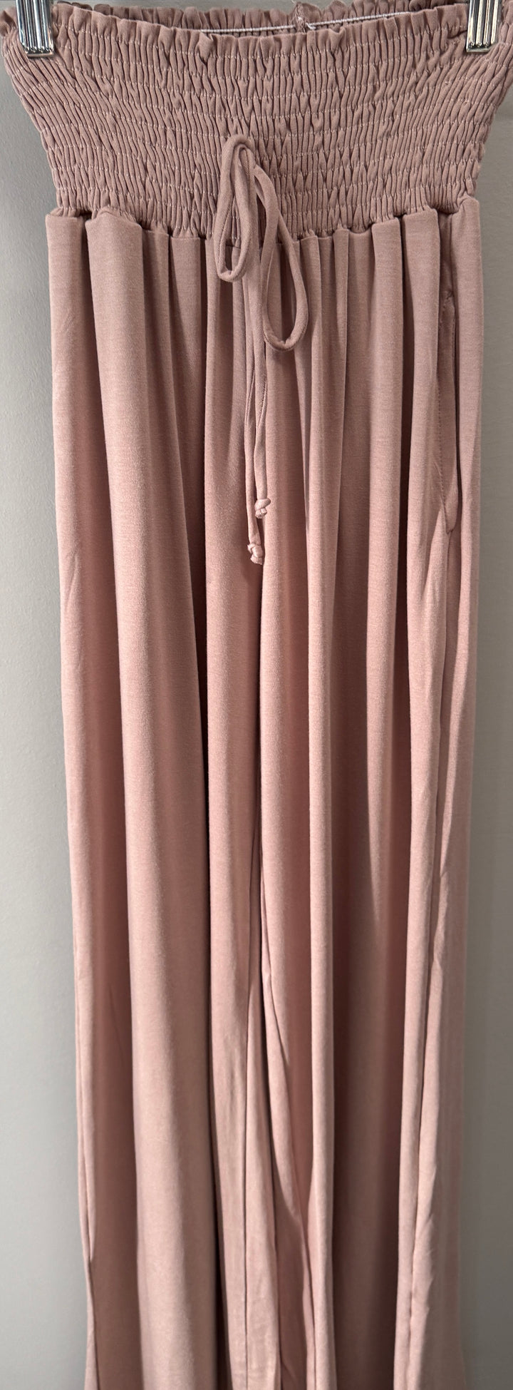 Grace and Lace | Smocked Waist Wide Leg Pants | Light Mocha