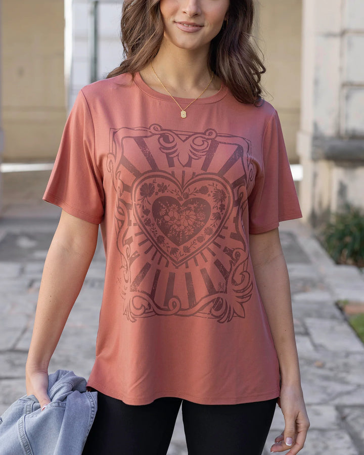 Grace and Lace | Girlfriend Fit Graphic Tee | Retro Heart