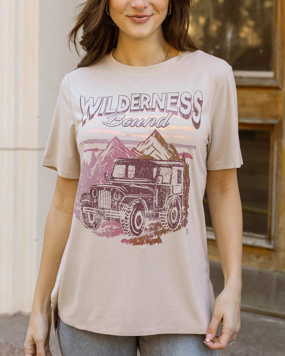Grace and Lace | Side Slit Girlfriend Fit Graphic Tee | Wilderness Bound