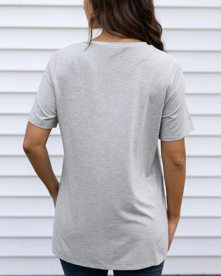 Grace and Lace | Girlfriend Fit Tee | Light Heathered Grey