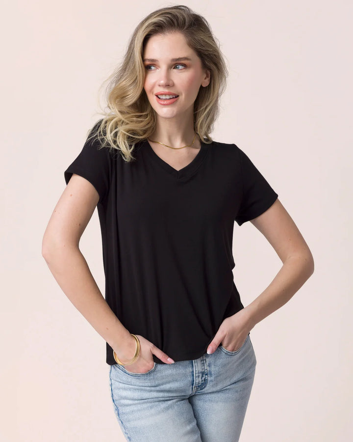 Grace and Lace | Best Fit V-Neck Tee | Black