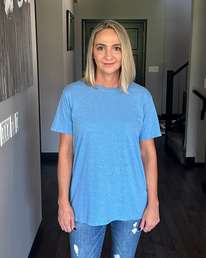 Bentley Boyfriend Tee | Heather Ocean Blue