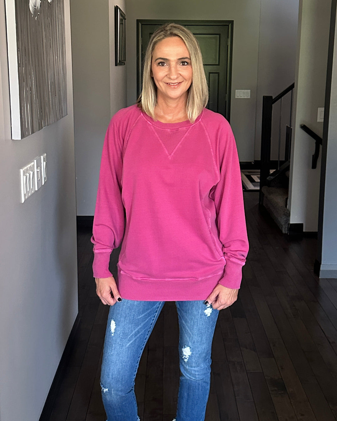 Remi French Terry Pullover | Wine