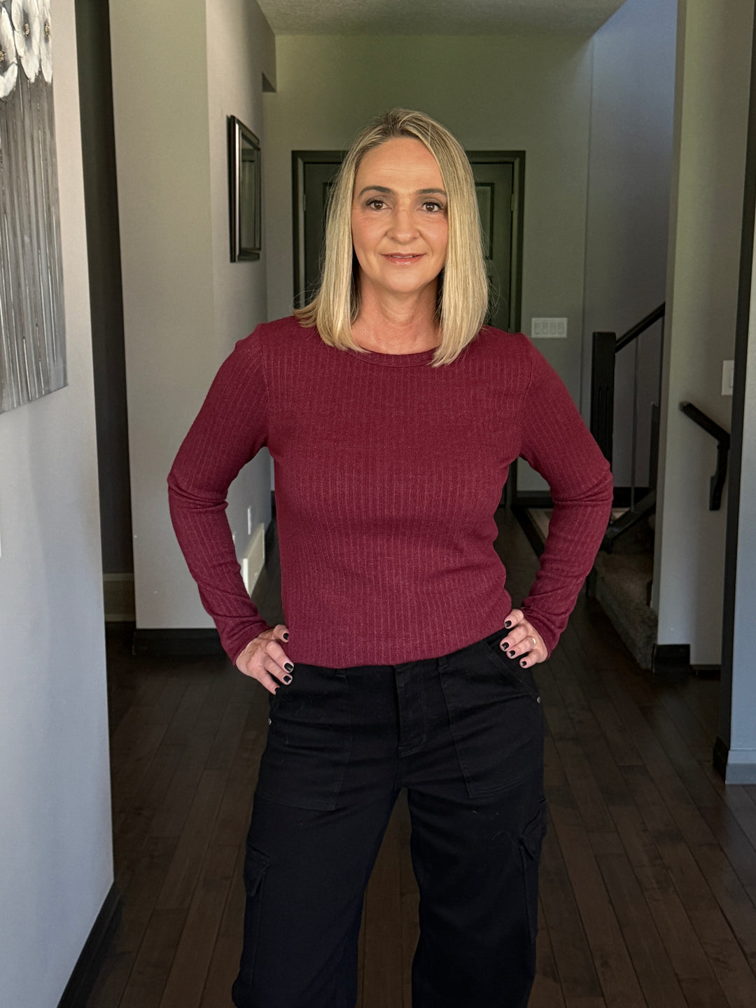 Classic Ribbed Pullover | Burgundy