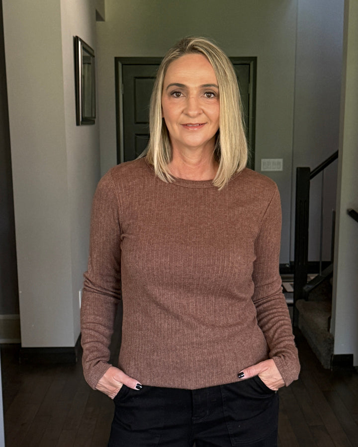 Classic Ribbed Pullover | Brown