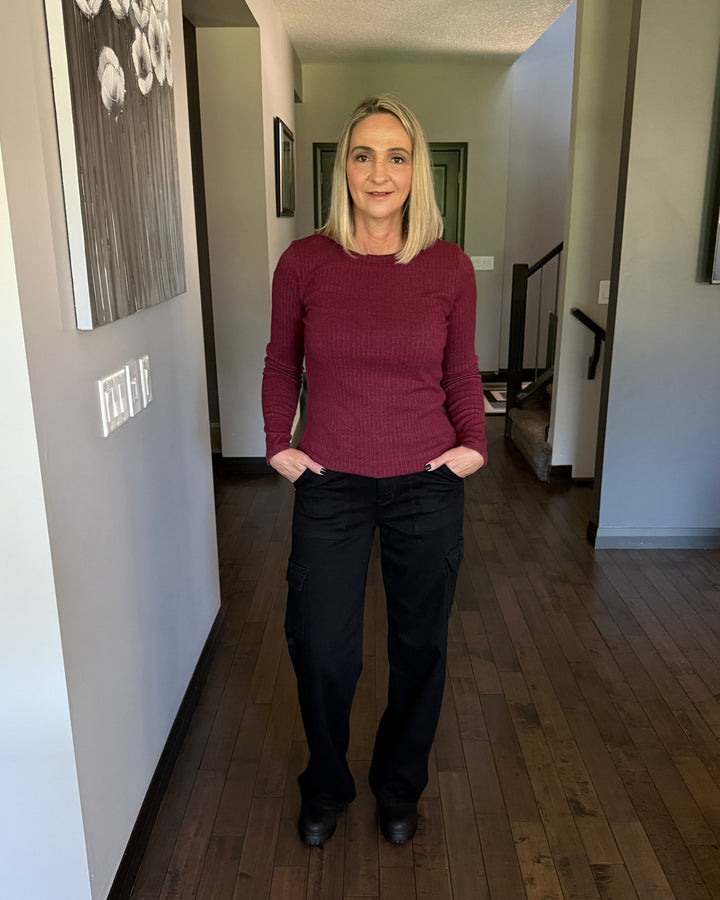 Classic Ribbed Pullover | Burgundy