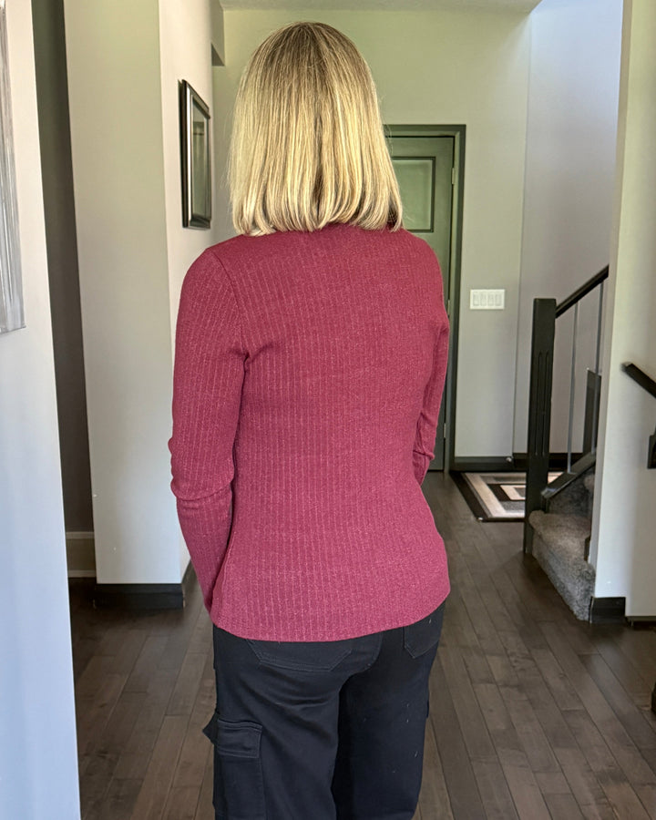 Classic Ribbed Pullover | Burgundy