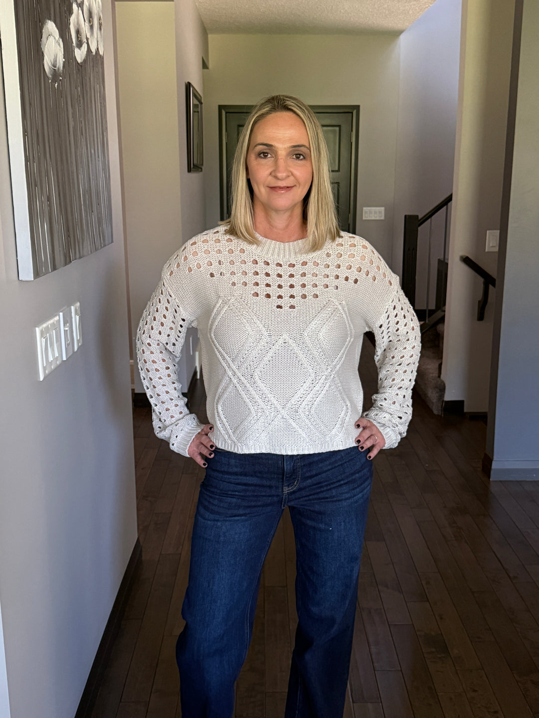 Paige Dotted Sweater | Silver Drop