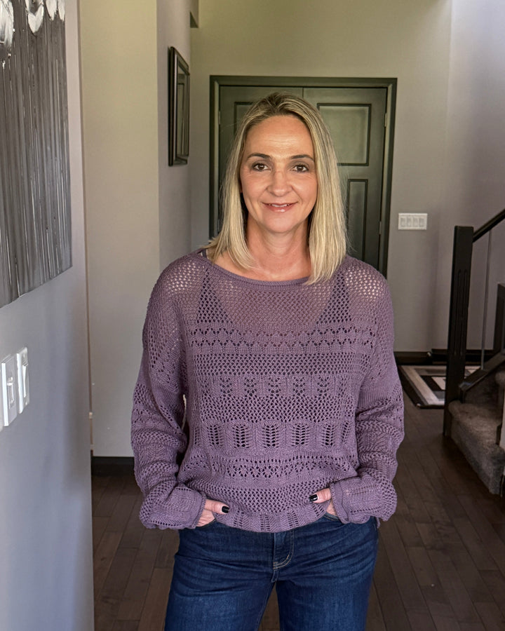 Paige Pointelle Slouchy Sweater