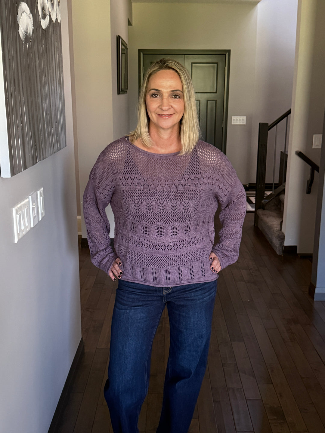 Paige Pointelle Slouchy Sweater