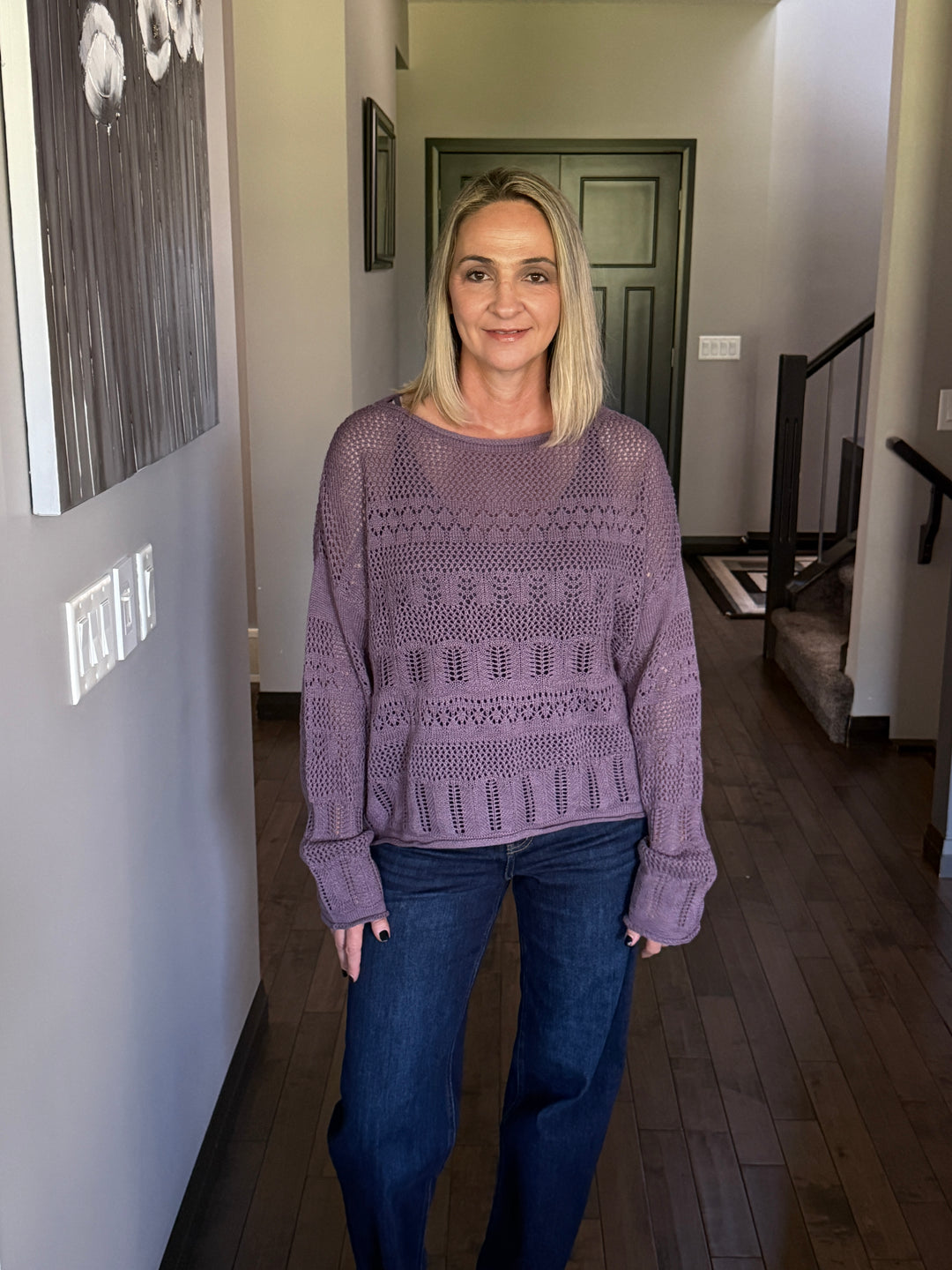 Paige Pointelle Slouchy Sweater
