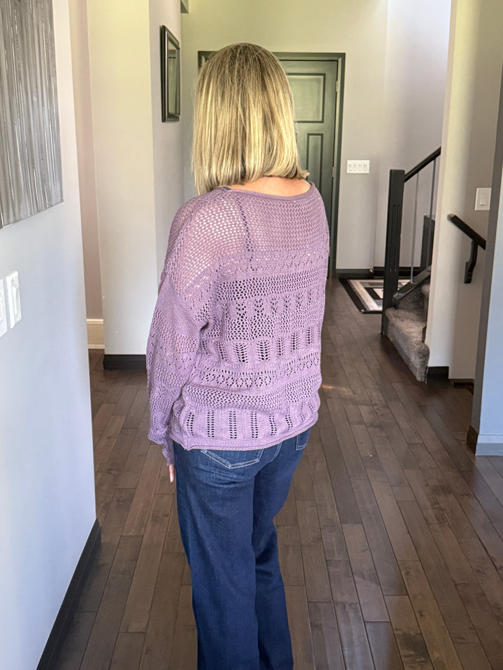 Paige Pointelle Slouchy Sweater